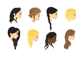 Trenza de pelo vectorial vector