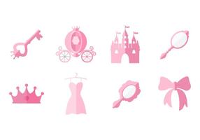 Flat Pink Princess Element Collection Vector