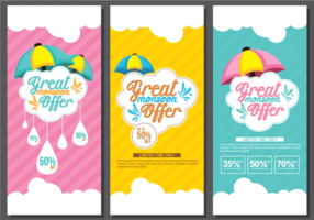 Monsoon Sale Banner Template vector