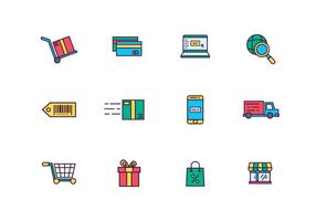 Iconos de comercio electrónico vector