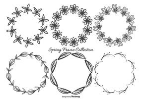 Cute Sketchy Spring Frames Collection vector