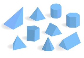 Blue Prisma and Prism Vector Set