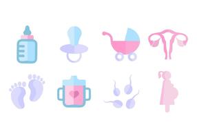Free Maternity Icons Flat Style Vector