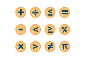 Matemáticas símbolo vector Botones