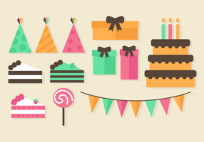 Elementos de la fiesta de cumpleaños gratis vector
