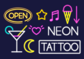 Neon Club Signs vector