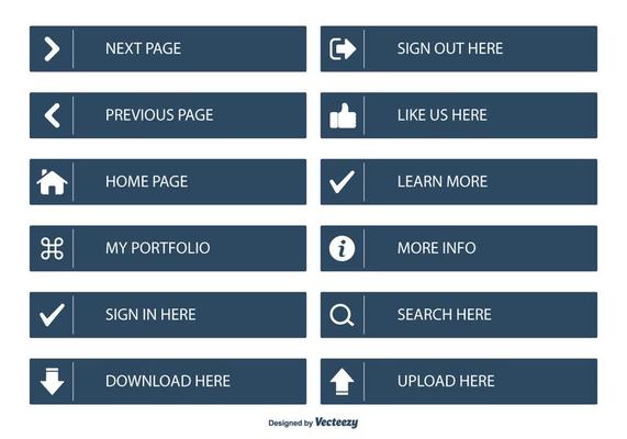 Flat Web Page Button Collection