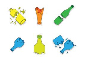 Los vectores de dibujos animados botella rota