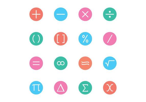 Math Symbol Icon Vectors 