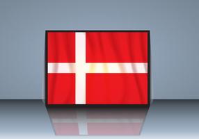 Bandera de Dinamarca con Vector Shadow
