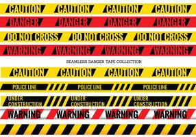 Vector Set of Seamless Danger and Caution Tapes
