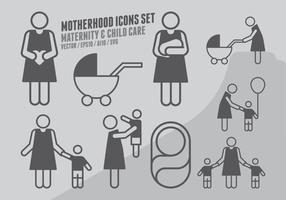 Motherhood Icons Set vector