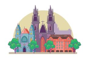 Prague City Skyline vector