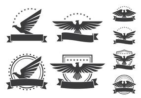 Eagle Emblems Shield Icons vector