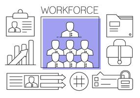 El trabajo en equipo ilustración libre del vector en estilo minimalista.