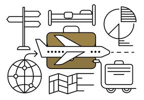 Linear Business Travel Vector Elements