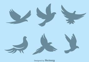 Silhouette Pigeon Symbol Vectors