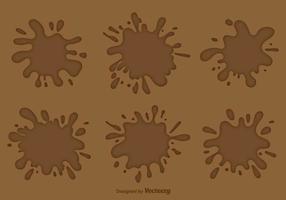 Vector Set Of Chocolate Brown Splatter