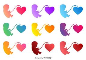 Vector Fetus With A Heart Icon