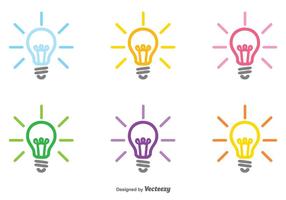 Vector Set Of Colorful Bulb Icon