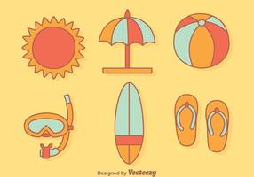 Beach Element Cartoon Vector