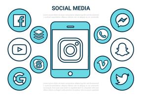 Libres Social Media Icons Vector planas