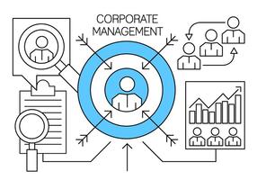 Linear Corporate Management and Business Elements vector