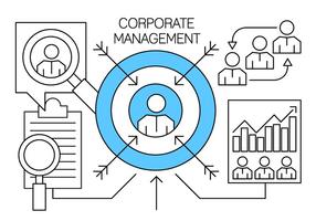 Gestión de la empresa lineal y los elementos empresariales vector