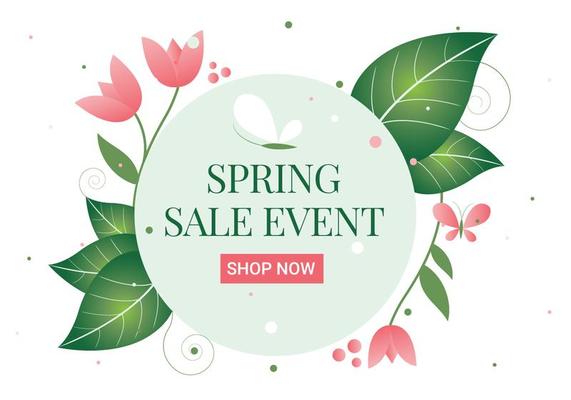 Free Spring Flower Wreath Background