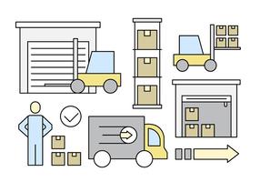 Linear Warehouse Storage Vector Elements