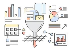 Vector Illustration About Data Filter And Flow