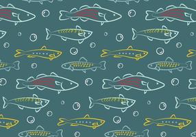 Hand Drawn Fish Pattern Vector