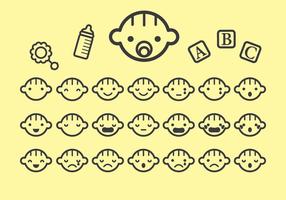 Various Baby Face Icon Vectors