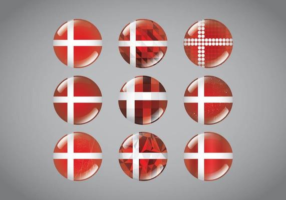 Button Pins Danish Flag