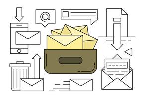 Linear Collection of Mail and Message Icons vector