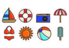 Set Of Playa Icons vector