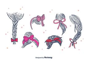 Hand Drawn Hair Ribbon Vector