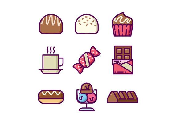 Sweet Chocolates Icon Set