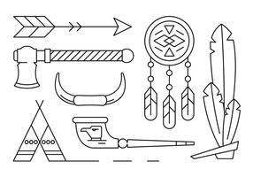 Linear Native American Vector Elements