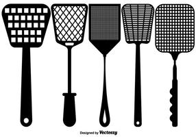 Vector Flat Fly Swatter Icons