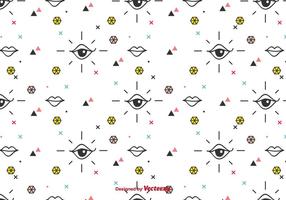 Eyes And Lips Vector Pattern