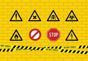 Danger Tape And Sign Free Vector