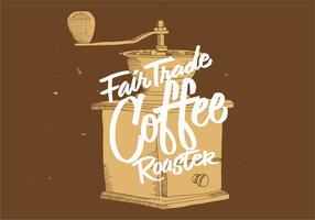 Fair Trade Coffee Grinder Design vector