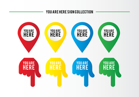 You Are Here Sign Collection vector