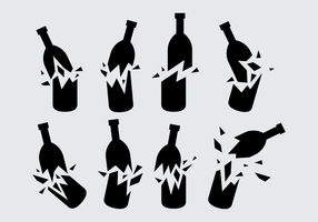 Black Broken Bottle Vector