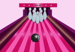 Bright Pink Bowling Lane Vector