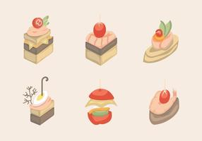 Canapes Food Slice Isolated Vector