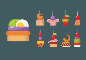 Canapes Food Slice Isolated Vector