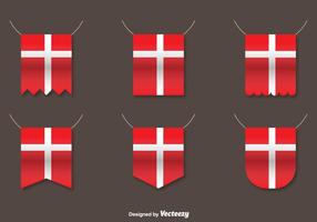 Vector Set Of Danish Flags