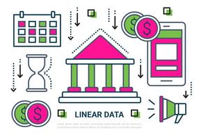 Datos libre de vector de los elementos lineales